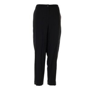 Eileen Fisher Slim Ankle Pants Womens 1X Black Linen Viscose Trouser NEW w/ Tag‎